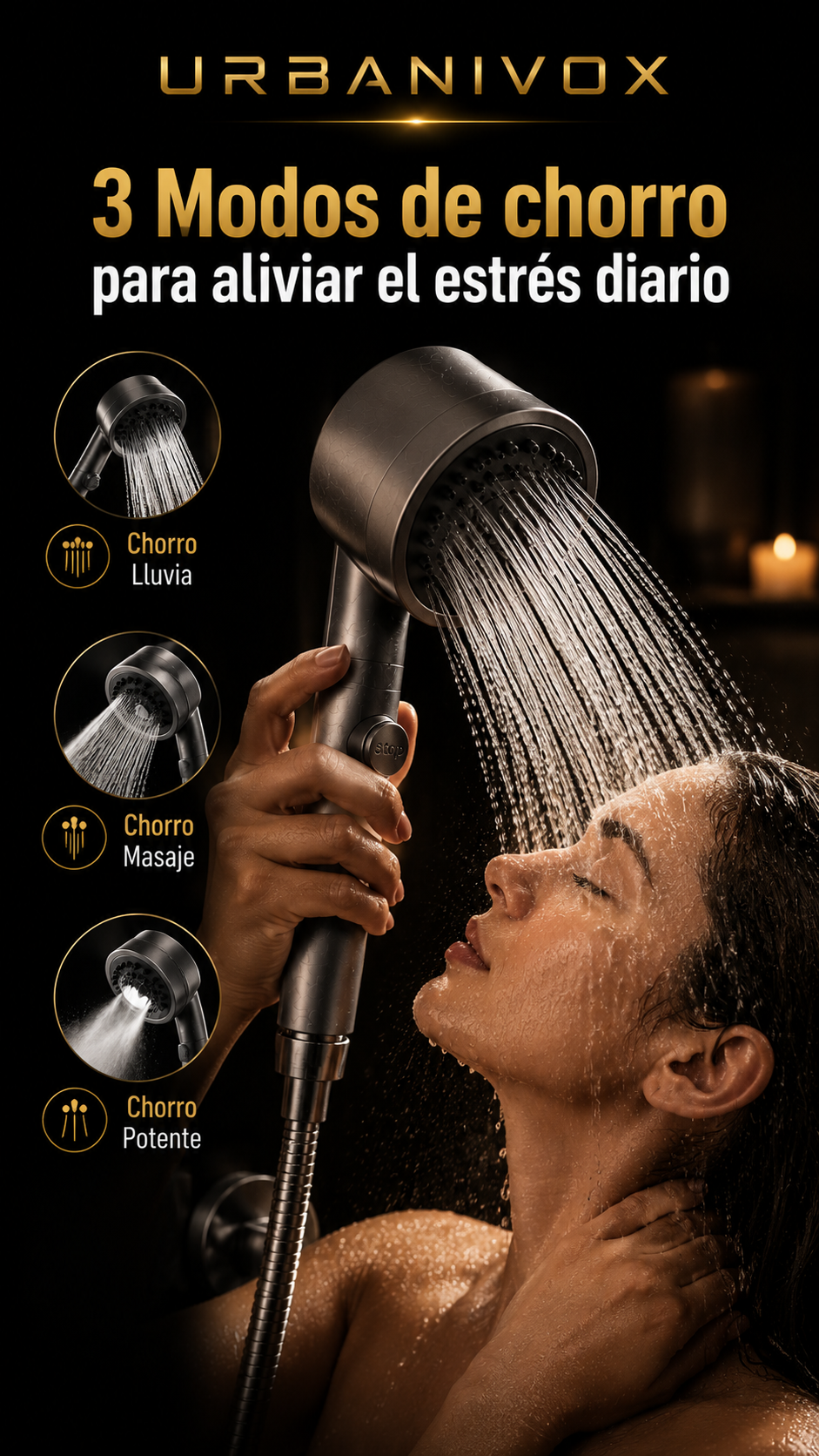 HIDROZEN® Ducha Masajeador Baño